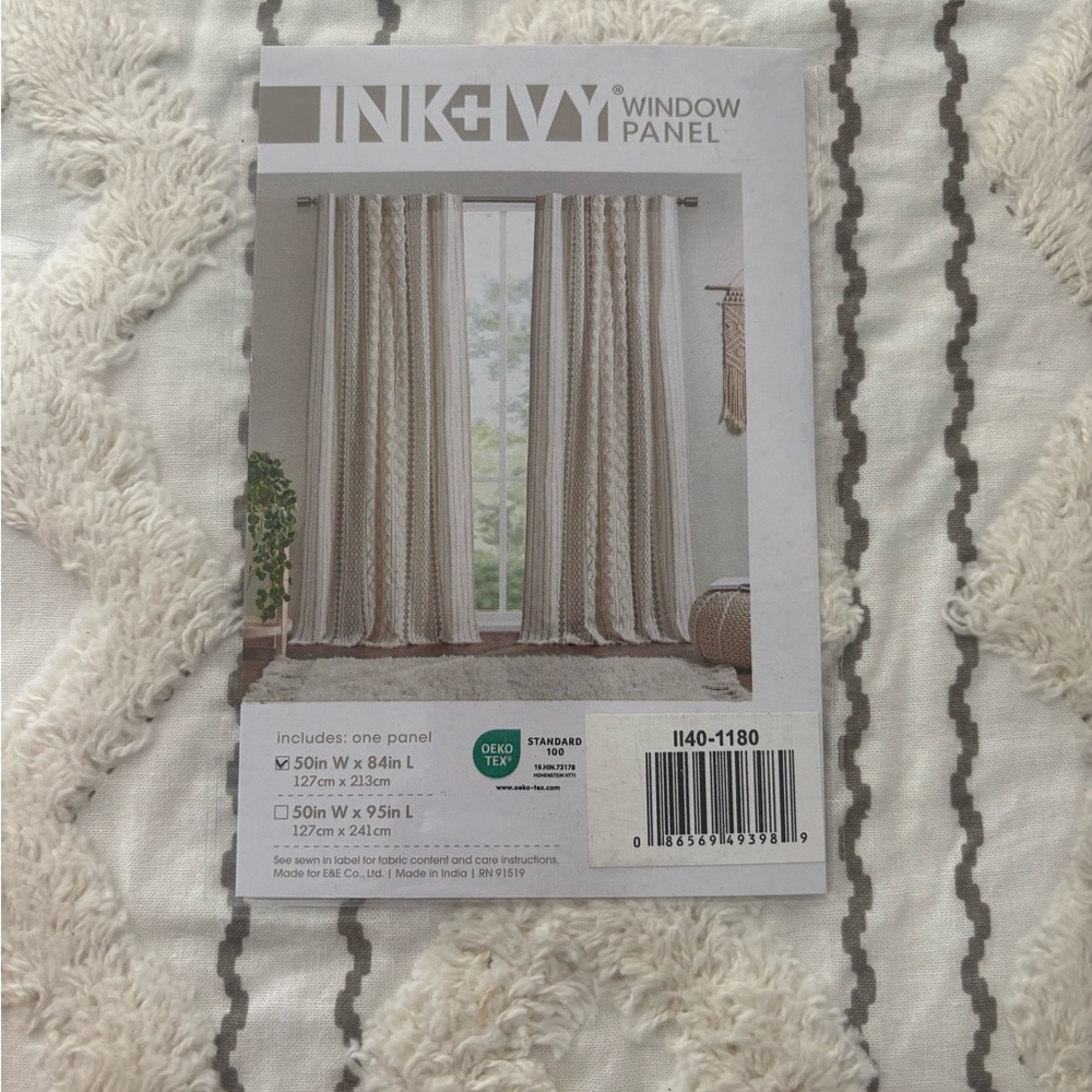 INK+IVY Cream Window Panel